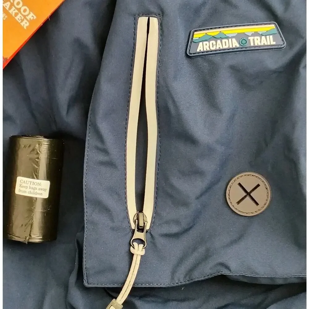 Arcadia Trail Medium Navy Blue Waterproof Windbreaker Rain Jacket Dogs 27